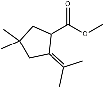 Methyl 4,4-dimethyl-2-(1-methylethylidene)cyclopentanecarboxylate Struktur