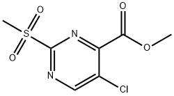 4-Pyrimidinecarboxylic acid, 5-chloro-2-(methylsulfonyl)-, methyl ester Struktur