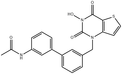 Acetamide, N-[3'-[(3,4-dihydro-3-hydroxy-2,4-dioxothieno[3,2-d]pyrimidin-1(2H)-yl)methyl][1,1'-biphenyl]-3-yl]- Structure