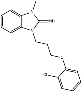 1-[3-(2-chlorophenoxy)propyl]-3-methyl-1,3-dihydro-2H-benzimidazol-2-imine Struktur