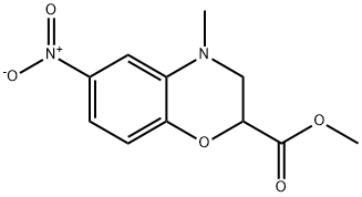 2H-1,4-Benzoxazine-2-carboxylic acid, 3,4-dihydro-4-methyl-6-nitro-, methyl ester 結構式