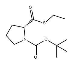 1-Pyrrolidinecarboxylic acid, 2-[(ethylthio)carbonyl]-, 1,1-dimethylethyl ester, (2R)- Struktur