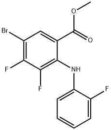 Benzoic acid, 5-bromo-3,4-difluoro-2-[(2-fluorophenyl)amino]-, methyl ester Struktur