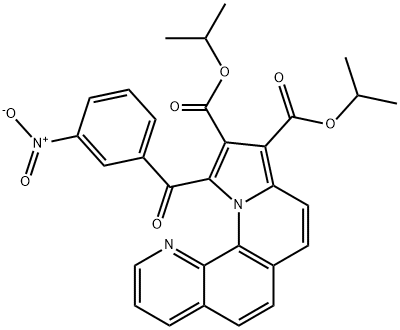 9,10-bis(propan-2-yl) 11-(3-nitrobenzoyl)pyrrolo[1,2-a]1,10-phenanthroline-9,10-dicarboxylate Struktur