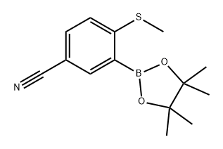 Benzonitrile, 4-(methylthio)-3-(4,4,5,5-tetramethyl-1,3,2-dioxaborolan-2-yl)- Struktur