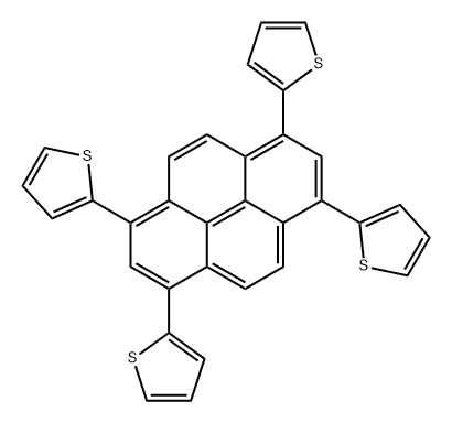 Thiophene, 2,2',2'',2'''-(1,3,6,8-pyrenetetrayl)tetrakis- Struktur