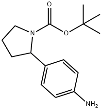 1-Pyrrolidinecarboxylic acid, 2-(4-aminophenyl)-, 1,1-dimethylethyl ester Struktur
