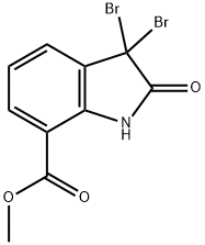 1H-Indole-7-carboxylic acid, 3,3-dibromo-2,3-dihydro-2-oxo-, methyl ester Struktur