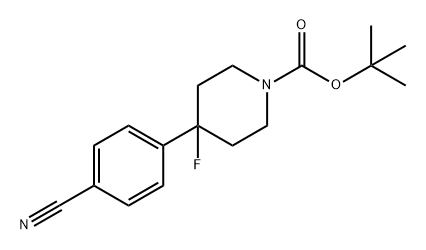 1-Piperidinecarboxylic acid, 4-(4-cyanophenyl)-4-fluoro-, 1,1-dimethylethyl ester Struktur