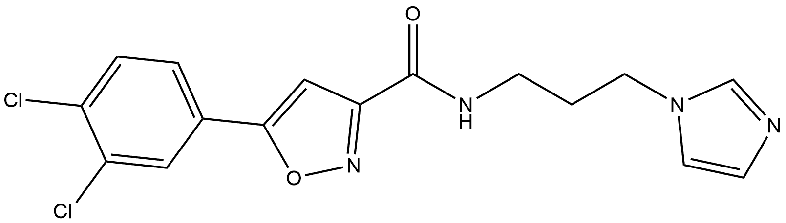 5-(3,4-Dichlorophenyl)-N-[3-(1H-imidazol-1-yl)propyl]-3-isoxazolecarboxamide Struktur