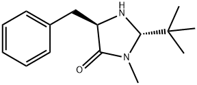 4-Imidazolidinone, 2-(1,1-dimethylethyl)-3-methyl-5-(phenylmethyl)-, (2S,5R)- Struktur