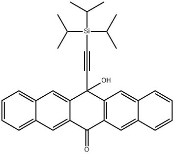 6(13H)-Pentacenone, 13-hydroxy-13-[2-[tris(1-methylethyl)silyl]ethynyl]- Struktur