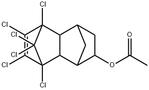 1,8,9,10,11,11-hexachlorotetracyclo[6.2.1.1^{3,6}.0^{2,7}]dodec-9-en-4-yl acetate Struktur