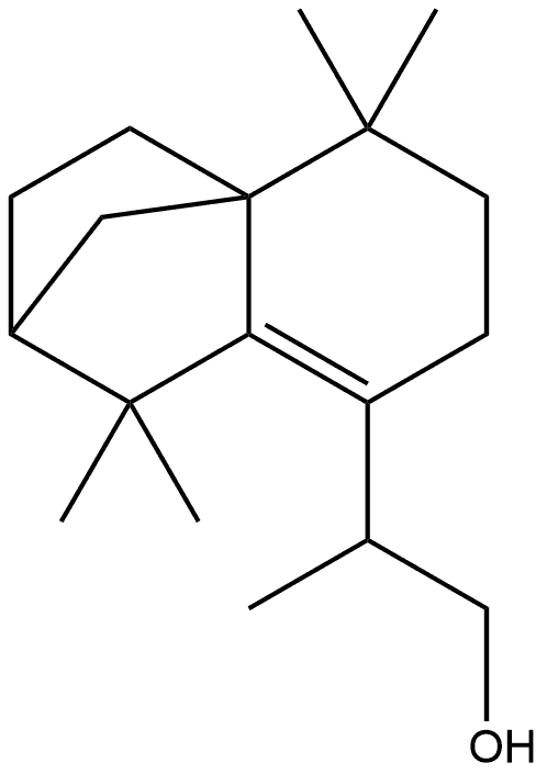 2-{2,2,7,7-tetramethyltricyclo[6.2.1.0^{1,6}]undec-5-en-5-yl}propan-1-ol Struktur