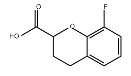 2H-1-Benzopyran-2-carboxylic acid, 8-fluoro-3,4-dihydro- Struktur