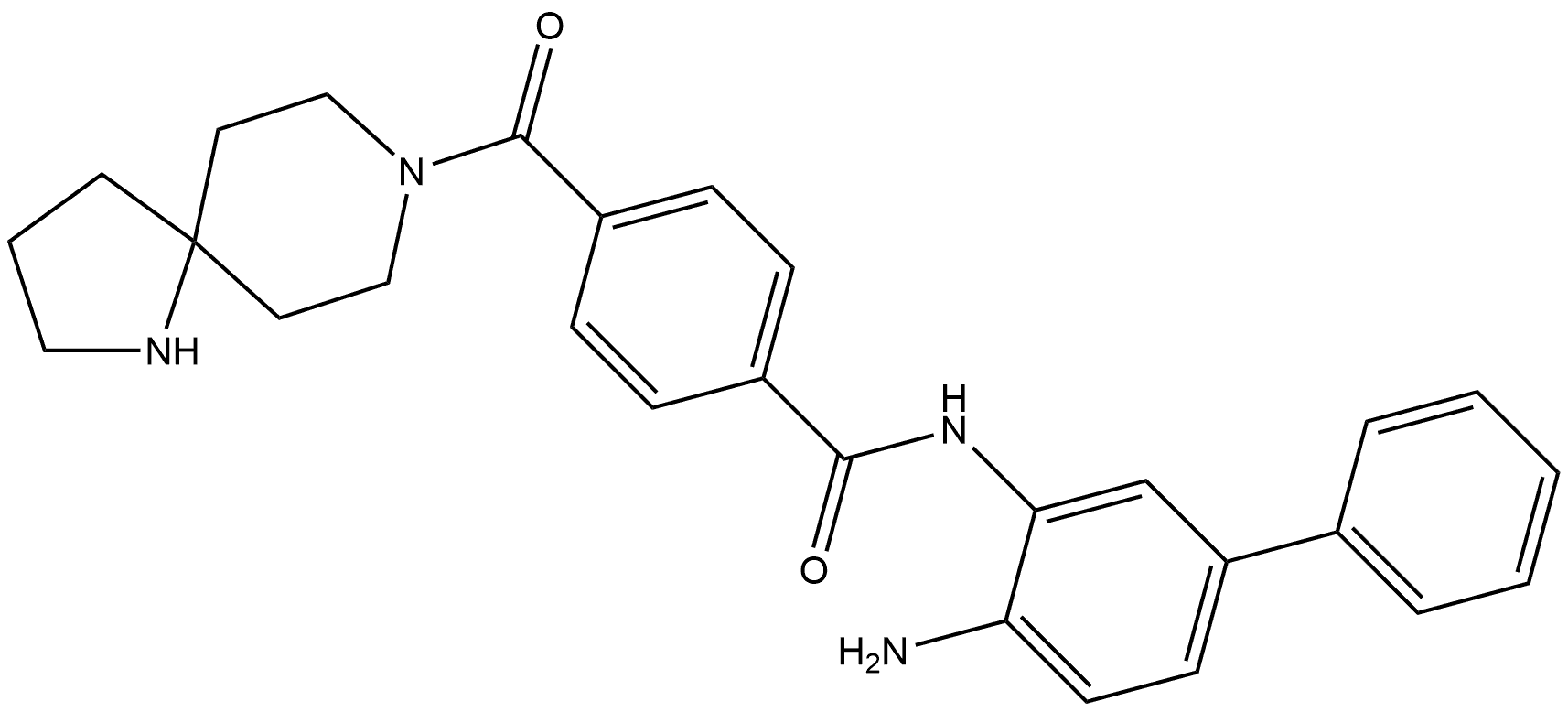 N-(4-Amino[1,1′-biphenyl]-3-yl)-4-(1,8-diazaspiro[4.5]dec-8-ylcarbonyl)benzamide Struktur