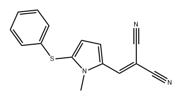 Propanedinitrile, 2-[[1-methyl-5-(phenylthio)-1H-pyrrol-2-yl]methylene]- Struktur