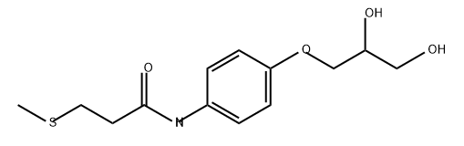 Propanamide, N-[4-(2,3-dihydroxypropoxy)phenyl]-3-(methylthio)- Struktur