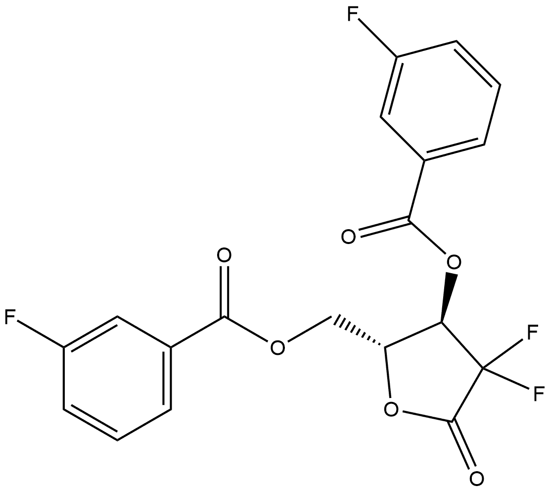 D-erythro-Pentonic acid, 2-deoxy-2,2-difluoro-, γ-lactone, 3,5-bis(3-fluorobenzoate) Struktur