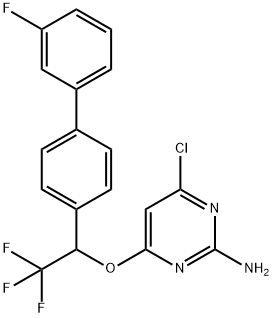 4-Chloro-6-[2,2,2-trifluoro-1-(3\'-fluoro[1,1\'-biphenyl]-4-yl)ethoxy]-2-pyrimidinamine Struktur