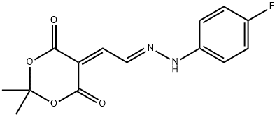 Acetaldehyde, 2-(2,2-dimethyl-4,6-dioxo-1,3-dioxan-5-ylidene)-, 1-[2-(4-fluorophenyl)hydrazone], (1E)-