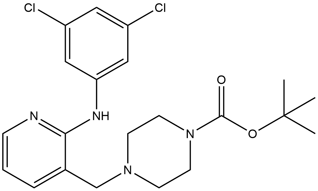 1,1-Dimethylethyl 4-[[2-[(3,5-dichlorophenyl)amino]-3-pyridinyl]methyl]-1-piperazinecarboxylate Struktur