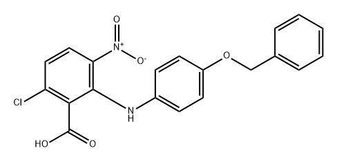 Benzoic acid, 6-chloro-3-nitro-2-[[4-(phenylmethoxy)phenyl]amino]- Struktur