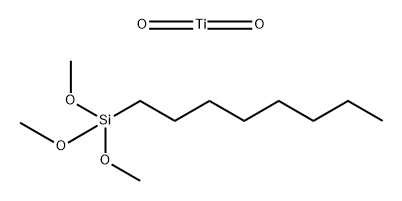 Silane, trimethoxyoctyl-, reaction products with titanium oxide (TiO2) Struktur