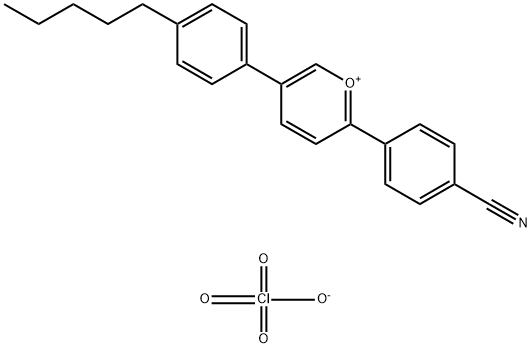 Pyrylium, 2-(4-cyanophenyl)-5-(4-pentylphenyl)-, perchlorate (1:1) Struktur
