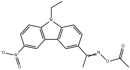 1-(9-ethyl-6-nitrocarbazol-3-yl)thanone-O-acetyloxime Struktur