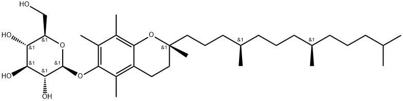β-D-Glucopyranoside, (2R)-3,4-dihydro-2,5,7,8-tetramethyl-2-[(4R,8R)-4,8,12-trimethyltridecyl]-2H-1-benzopyran-6-yl Struktur
