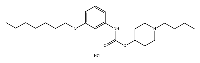 Carbamic acid, (3-(hexyloxy)phenyl)-, 1-butyl-4-piperidinyl ester, monohydrochloride (9CI) Struktur