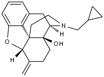 rac-(4R,4aR,7aS,12bR)-3-(cyclopropylmethyl)-7-methylene-1,2,3,4,5,6,7,7a-octahydro-4aH-4,12-methanobenzofuro[3,2-e]isoquinolin-4a-ol Struktur