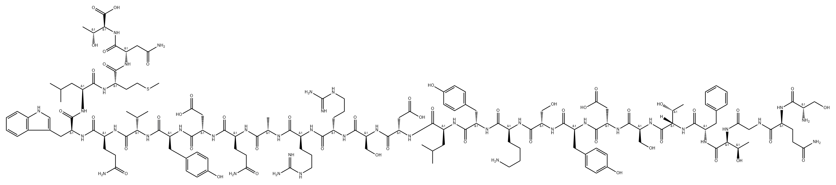 glucagon, des-His(1)-Tyr(22)- Struktur