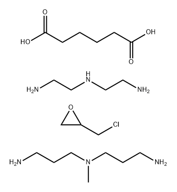 Hexanedioic acid, polymer with N-(2-aminoethyl)-1,2-ethanediamine, reaction products with N-(3-aminopropyl)-N-methyl-1,3-propanediamine and epichlorohydrin, hydrochlorides Struktur