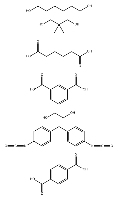 1,3-Benzenedicarboxylic acid polymer with 1,4-benzenedicarboxylic acid,  2,2-dimethyl-1,3-propanediol, 1,2-ethanediol, hexanedioic acid, 1,6-hexanediol and 1,1'-methylenebis [4-isocyanatobenzene], block Struktur
