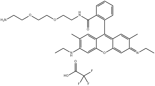 RhodaMine 6G bis(oxyethylaMino)ethane aMide bis (trifluoroacetate) Struktur