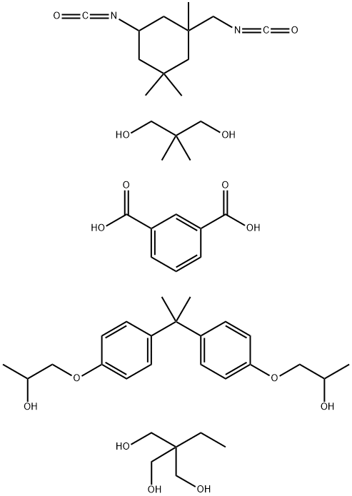 1,3-Benzenedicarboxylic acid, polymer with 2,2-dimethyl-1,3-propanediol, 2-ethyl-2-(hydroxymethyl)-1,3-propanediol, 5-isocyanato-1-(isocyanatomethyl) -1,3,3-trimethylcyclohexane and 1,1'-[(1-methylethylidene) bis(4,1-phenyleneoxy)]bis[2-propanol] Struktur