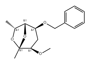 .beta.-allo-2-Octulopyranose, 2,7-anhydro-1,4,8-trideoxy-3-O-methyl-5-O-(phenylmethyl)- Struktur