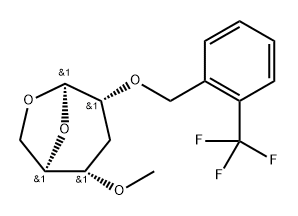 .beta.-ribo-Hexopyranose, 1,6-anhydro-3-deoxy-4-O-methyl-2-O-2-(trifluoromethyl)phenylmethyl- Struktur