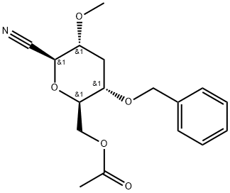 D-allo-Heptononitrile, 2,6-anhydro-4-deoxy-3-O-methyl-5-O-(phenylmethyl)-, 7-acetate Struktur