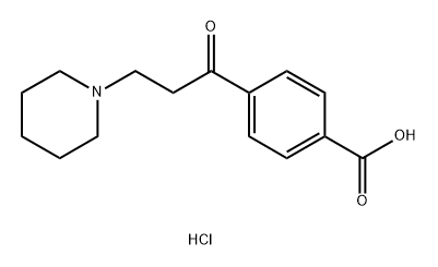 Benzoic acid, 4-[1-oxo-3-(1-piperidinyl)propyl]-, hydrochloride (1:1) Struktur