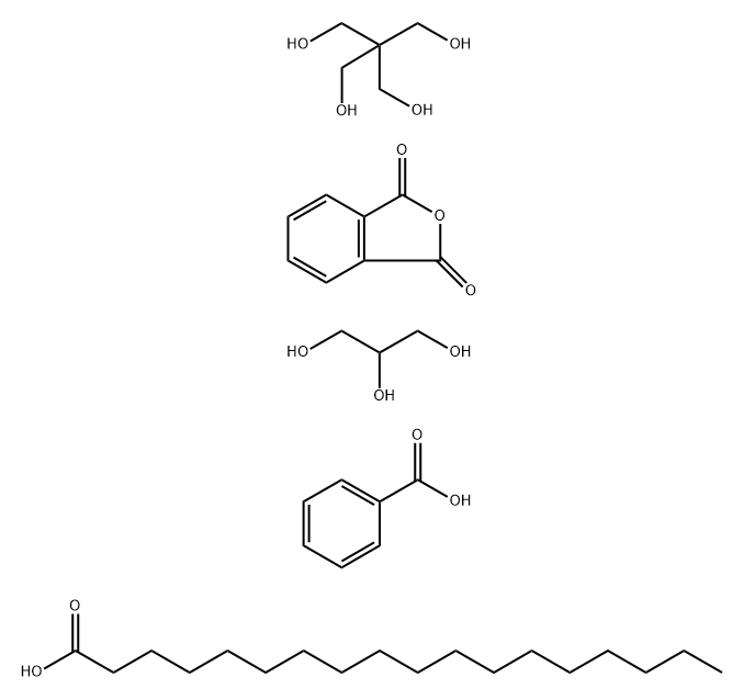 1,3-Isobenzofurandione, polymer with 2,2-bis(hydroxymethyl)-1,3-propanediol and 1,2,3-propanetriol, benzoate octadecanoate Struktur