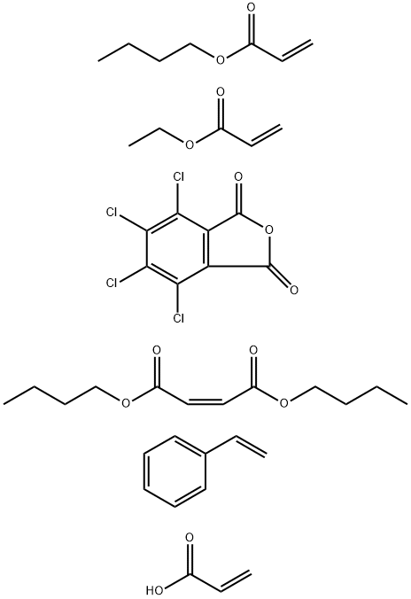 2-Butenedioic acid (Z)-, dibutyl ester, polymer with butyl 2-propenoate, ethenylbenzene, ethyl 2-propenoate, 2-propenoic acid and 4,5,6,7-tetrachloro-1,3-isobenzofurandione Struktur
