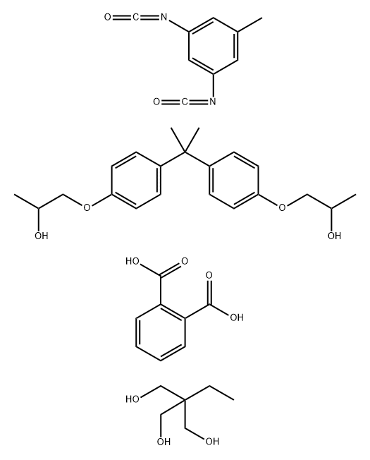 1,2-Benzenedicarboxylic acid, polymer with 1,3-diisocyanato-5-methylbenzene, 2-ethyl-2-(hydroxymethyl)-1,3-propanediol and 1,1'-[(1-methylethylidene) bis(4,1-phenyleneoxy)]bis[2-propanol] Struktur