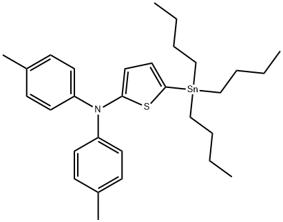 N、 N-二對甲苯-5-(三丁基錫基)-噻吩-2-胺 結(jié)構(gòu)式