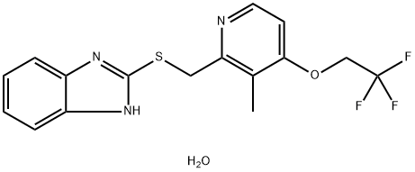 2-(((3-Methyl-4-(2,2,2-trifluoroethoxy)pyridin-2-yl)methyl)thio)-1H-benzo[d]imidazole hydrate Struktur