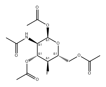 2-acetamido-1,3,6-tri-O-acetyl-4-deoxy-4-fluoroglucopyranose Struktur