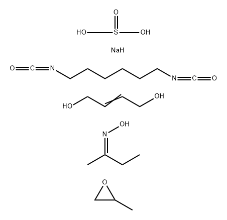 Sulfurous acid, monosodium salt, polymer with 2-butene-1,4-diol, 1,6-diisocyanatohexane and methyloxirane, Me Et ketone oxime-blocked Struktur