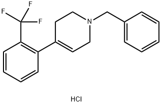 Pyridine, 1,2,3,6-tetrahydro-1-(phenylmethyl)-4-[2-(trifluoromethyl)phenyl]-, hydrochloride (1:1) Struktur